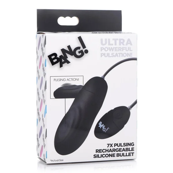 Bang! 7x Pulsing Rechargeable Silicone Bullet Vibrator