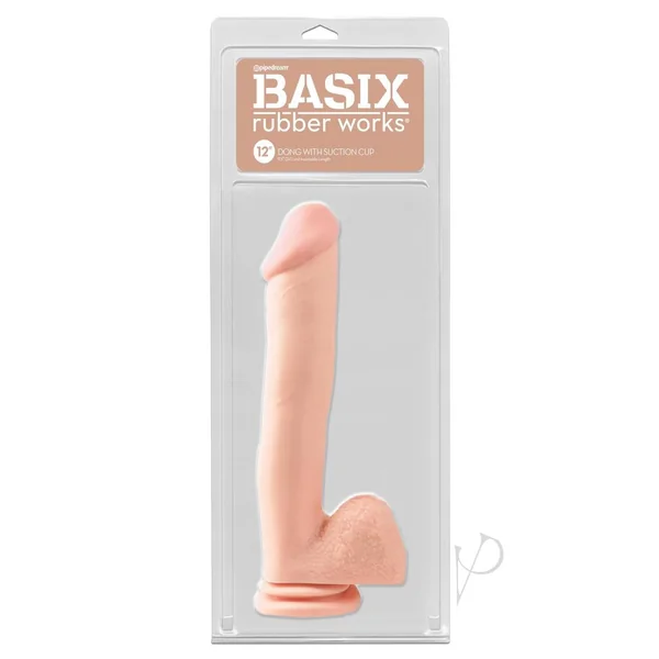 Basix Rubber Works Dong with Suction Cup 12in - Vanilla