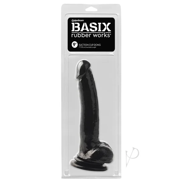 Basix Rubber Works Suction Cup Dong 9in - Black