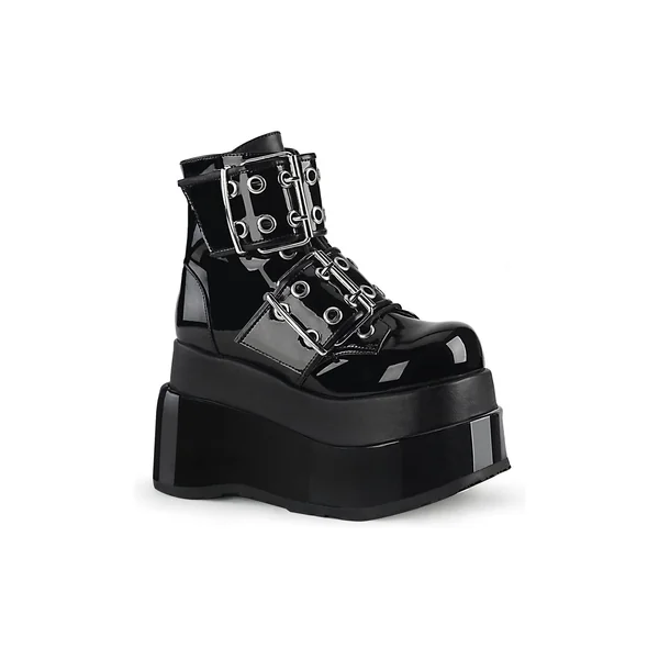 BEAR-104 Black Vegan Leather Ankle Boot