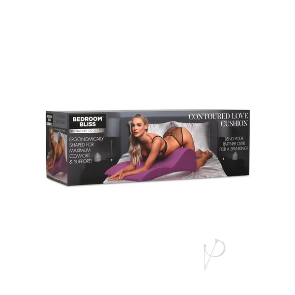 Bedroom Bliss Contoured Love Cushion - Purple