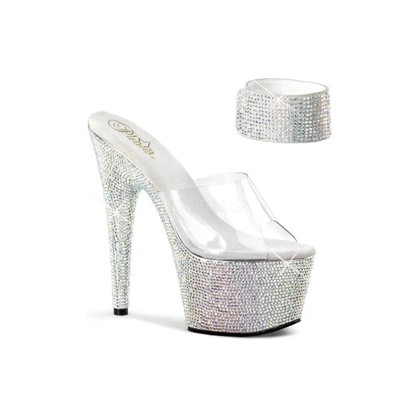 BEJEWELED-712RS Platform Sandal | Clear Vinyl