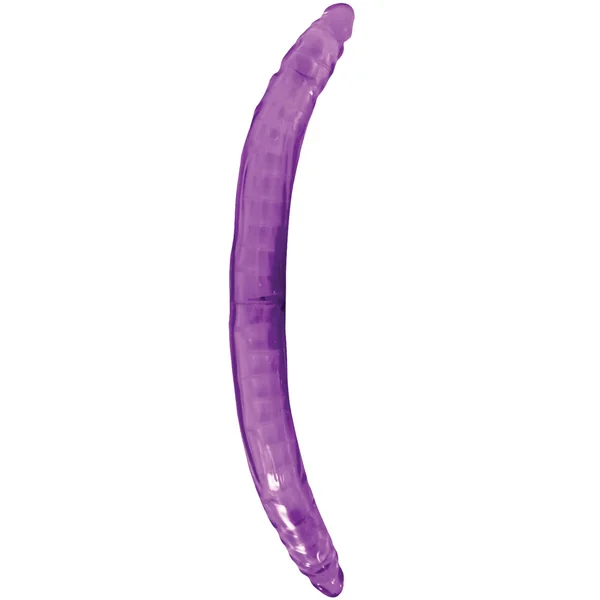Bendable Double Dildo Vibrating Dildo with Wired Remote Control – Lavender
