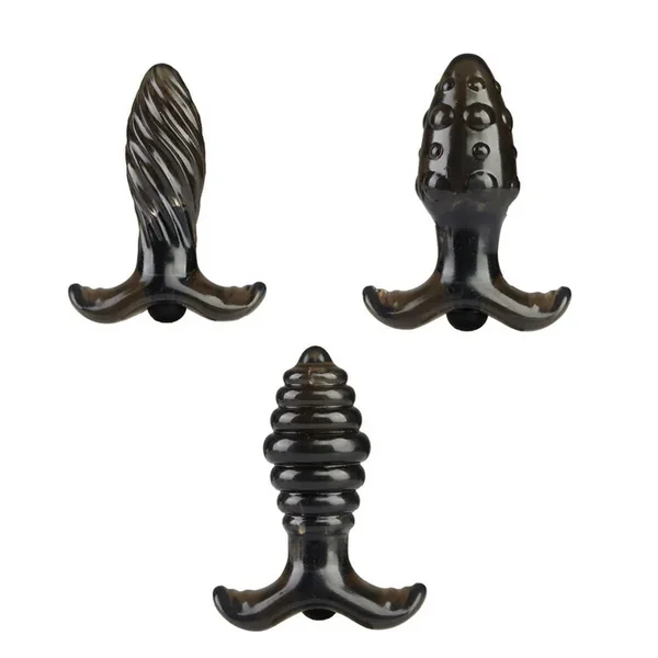 Bestvibe 3 Pieces Gray-black Manual Dildo Anal Sex Toys