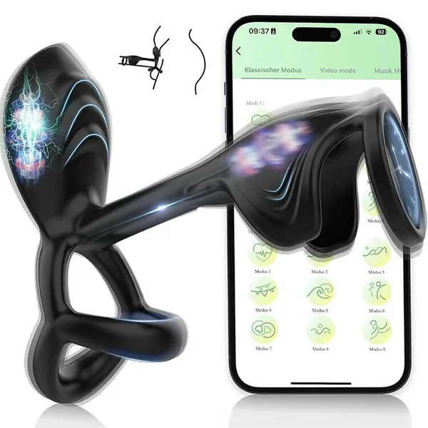 Bestvibe Couple Use APP Control 10 Vibrating Male Silicone Penis Ring