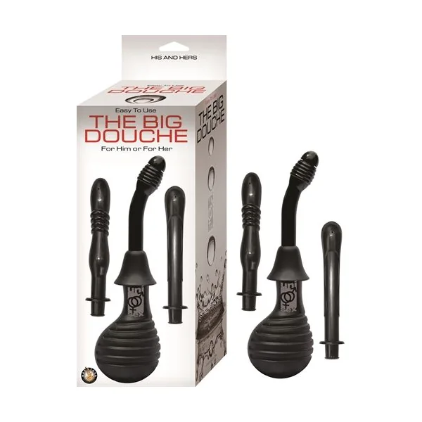 Big Douche Enema Kit with Three Attachments for Him and Her
