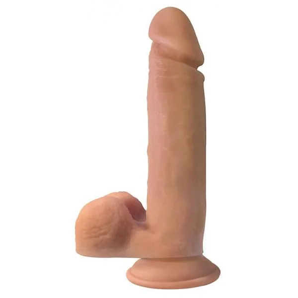 Big Shot Liquid Silicone 9 inches Vibrating Dildo With Balls Beige
