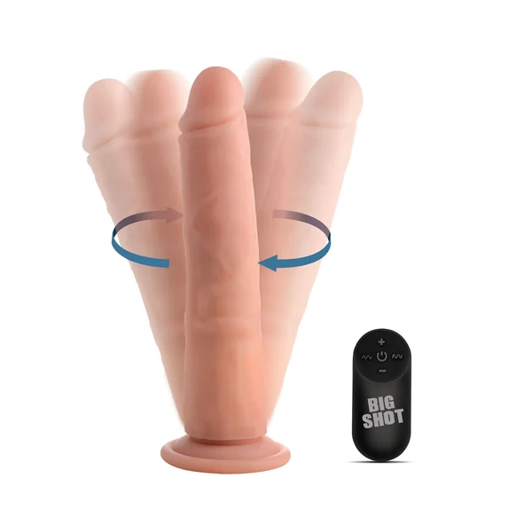Big Shot Rotating Remote Control Silicone Dildo - 8 Inch