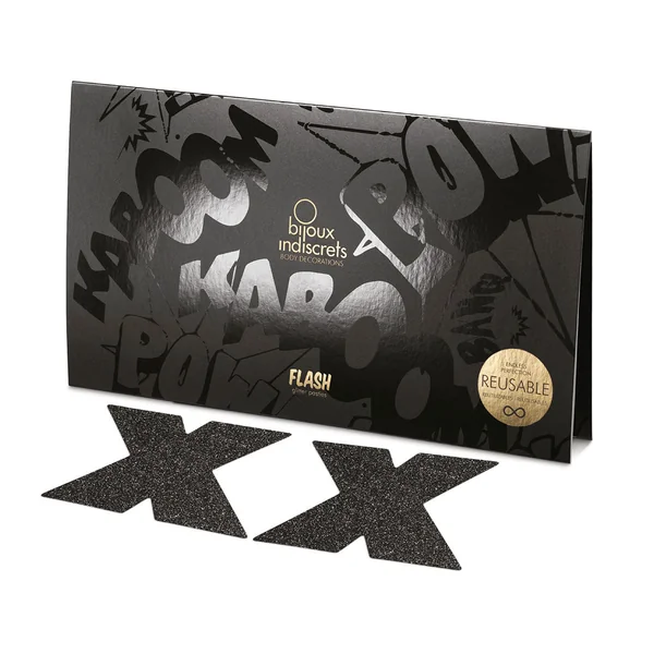 Bijoux Indiscrets Flash Pastie - Cross Black