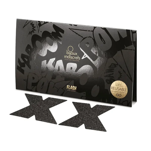 Bijoux Indiscrets Flash Pastie – Cross Black