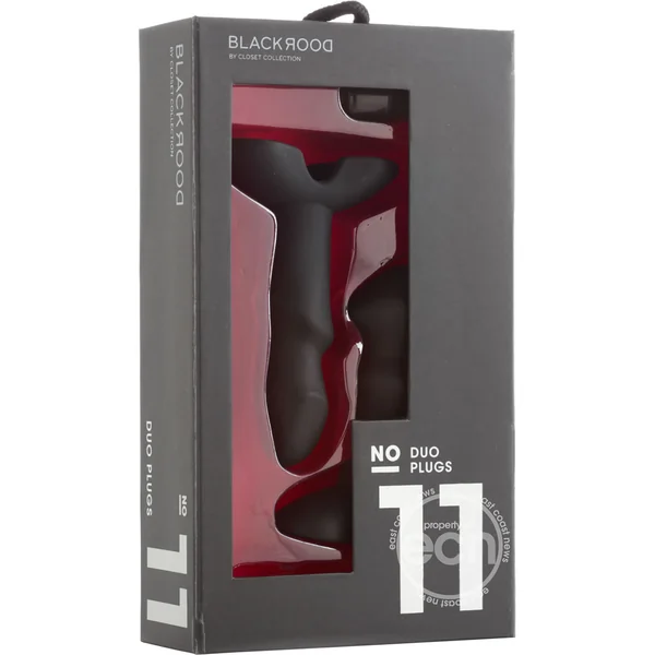 Black Door Silicone Duo Vibrating Anal Plugs