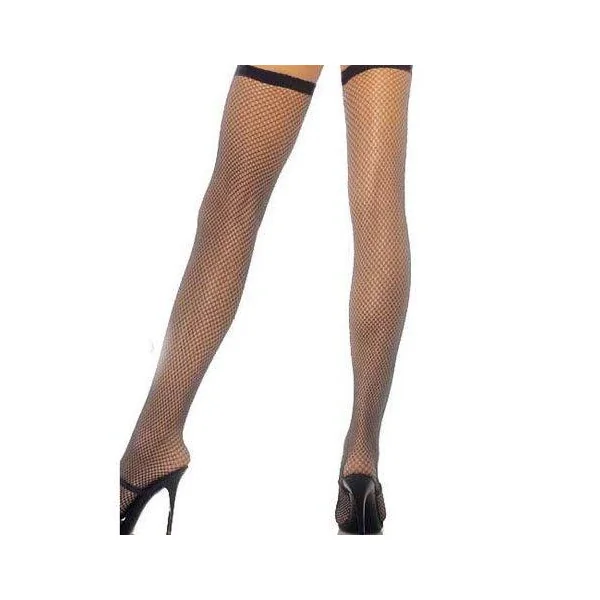 Black Fishnet Thigh Highs - One Size Fits Most