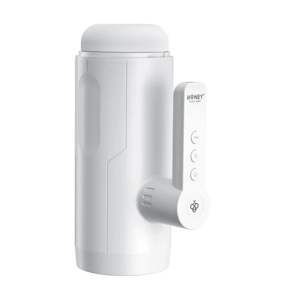 Blanche Thrusting Blowjob Toy Automatic Rechargeable Male Masturbator – White