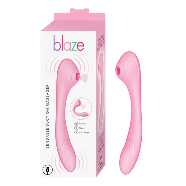 Blaze Bendable Suction Massager Discreetly QuietSilicone Clitoral Sucking Vibrator