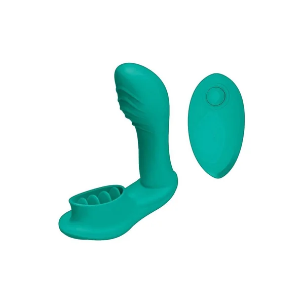 Blaze Remote Control Satisfier Rechargeable Silicone Mini Vibrator – Aqua