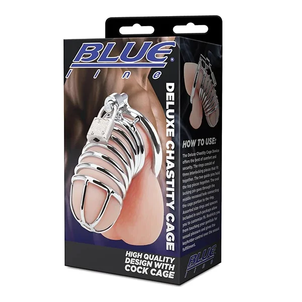 Blue Line Deluxe Chastity Cage