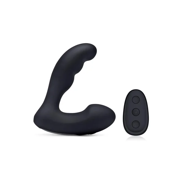 Blue Line Prober Silicone Rechargeable Dual Vibrating Remote Controlled Prostate Stimulator