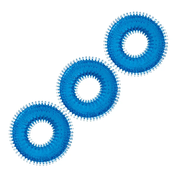 Blue Line Ultra Stim Stretch Cock Ring Set 3 Pack Blue