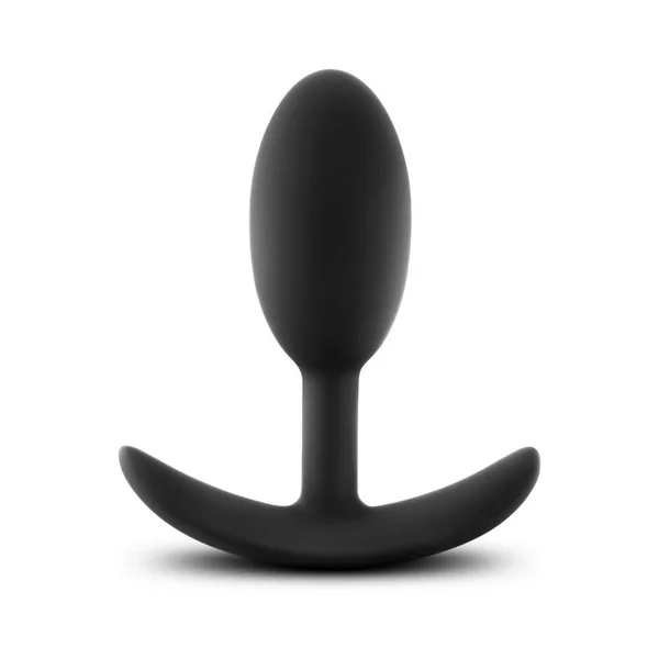 Blush Anal Adventures Platinum Silicone Vibra Slim Plug Medium - Black