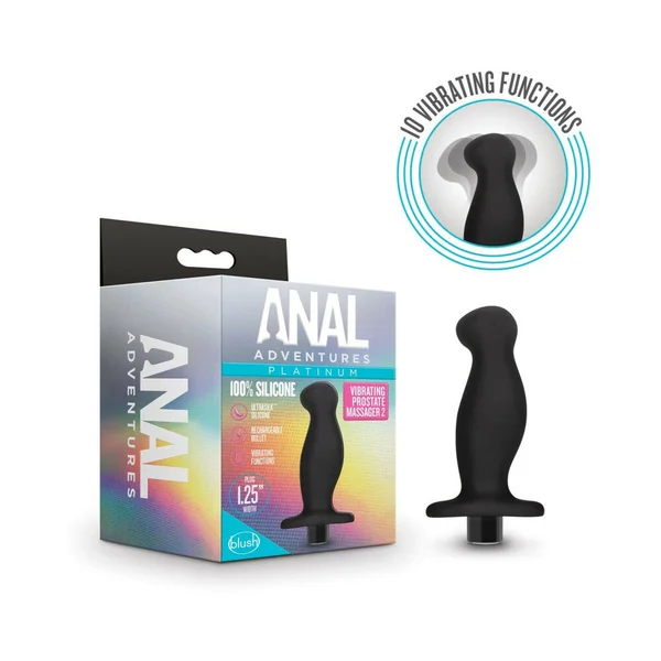 Blush Anal Adventures Platinum Silicone Vibrating Prostate Massager 02 -Black