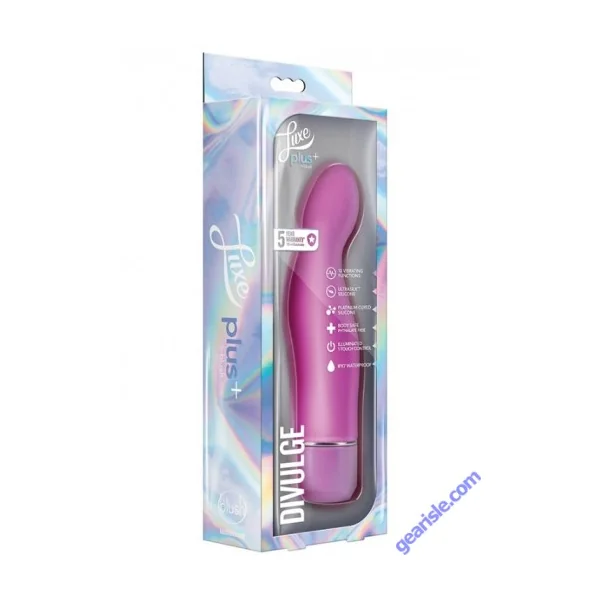 Blush Luxe Plus Divulge G Spot Vibrator Purple Silicone Waterproof