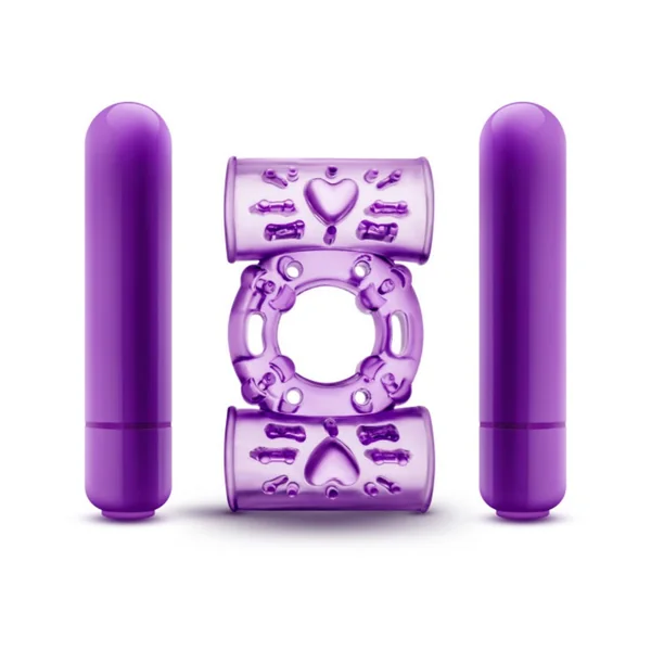 Blush Play With Me Double Play Dual Vibrating Cockring - Purple