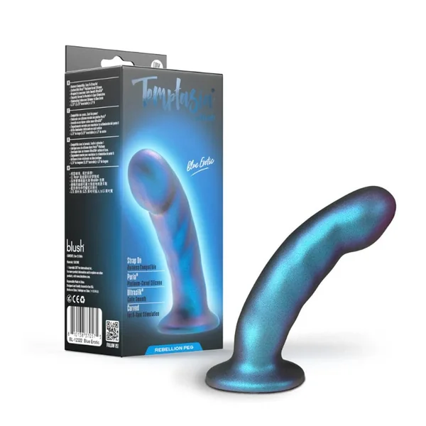 Blush Temptasia Blue Erotic Rebellion Peg Dildo