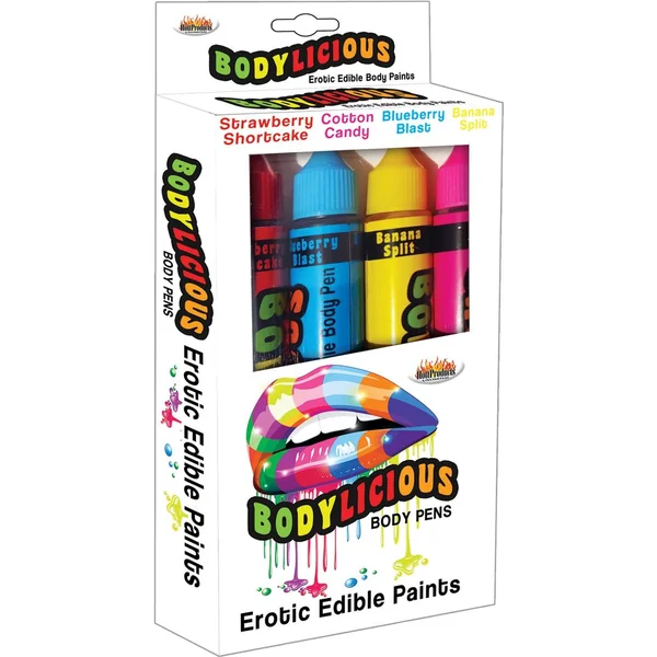 Bodylicious Body Pens Erotic Edible Body Paints Assorted Flavors And Colors 4 Each Per Pack