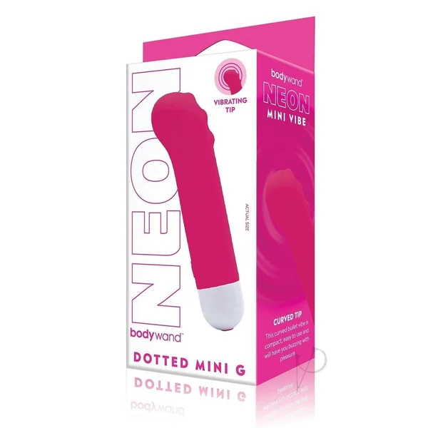 Bodywand Dotted Mini G Rechargeable Silicone Vibrator - Neon Pink