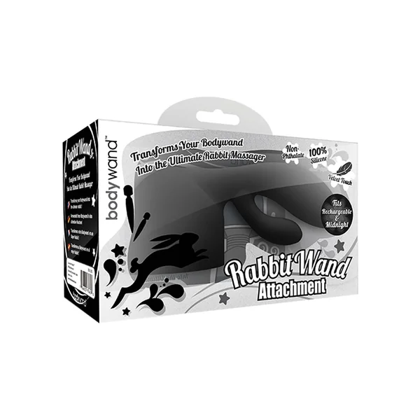 BodyWand Rabbit Wand Attachment - Black (Fits BW Rechargeable and Midnight)