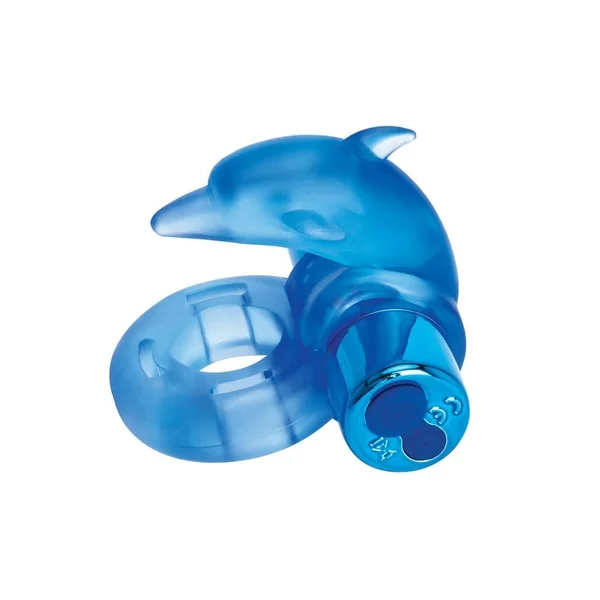 Bodywand Rechargeable Silicone Dancing Dolphin Ring – Blue