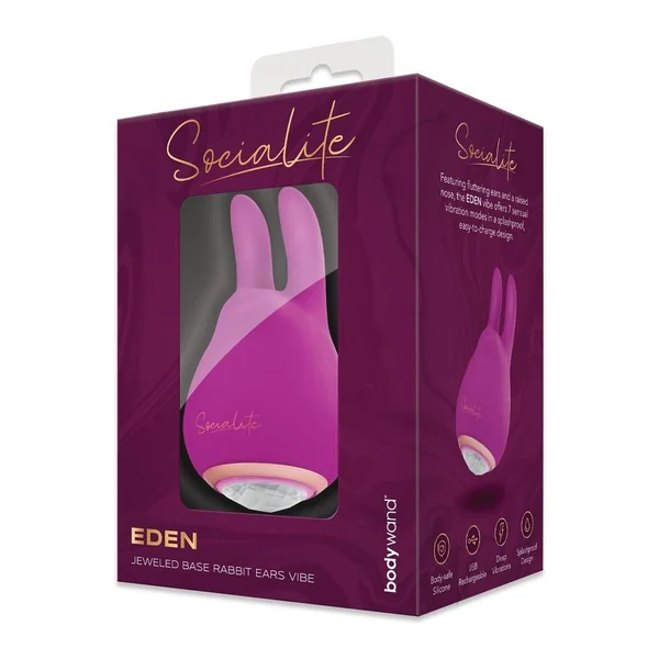 Bodywand Socialite Eden Rechargeable Silicone Clit Stimulator - Purple/Gold