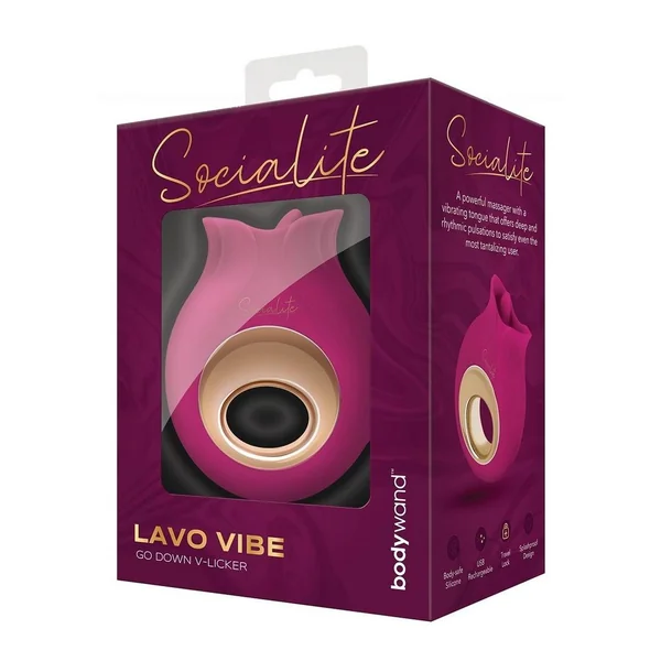 Bodywand Socialite Lavo Rechargeable Silicone Clitoral Licker Vibrator - Pink