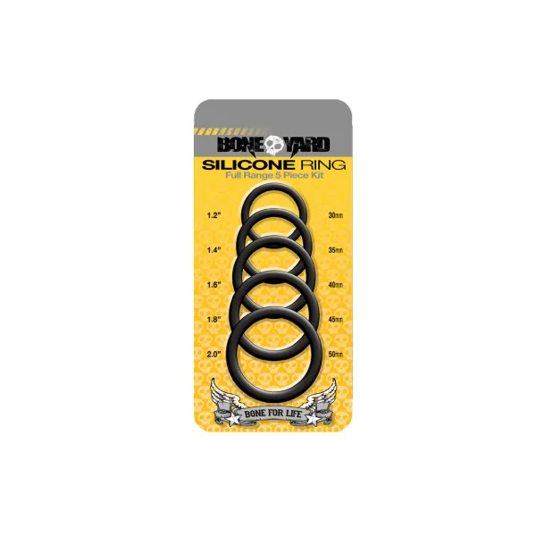 Boneyard Silicone Cock Ring 5 Piece Kit