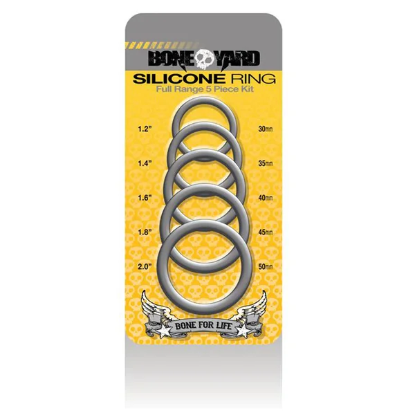 Boneyard Silicone Ring 5 Pcs Kit Grey