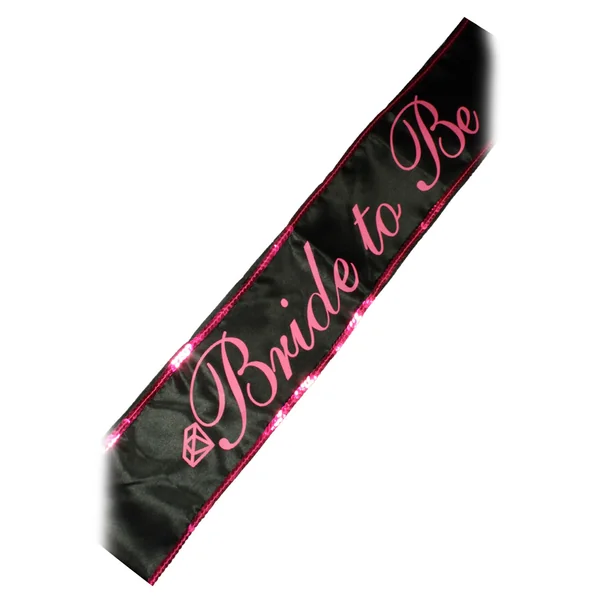 Bride-To-Be Adjustable Party Sash – Black/Pink