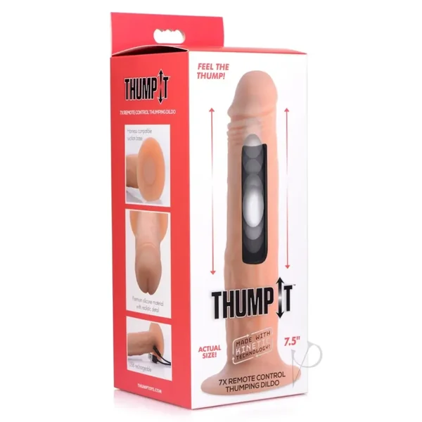 Buy Thump It 7X Wireless Remote Control Thumping Silicone Realistic Dildo Flesh 8 Inches