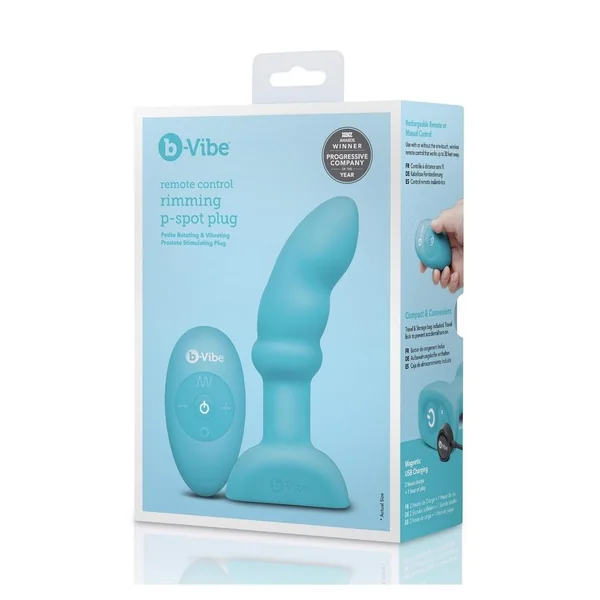 B-Vibe Remote Control Rimming P-Spot Rechargeable Silicone Butt Plug for Men
