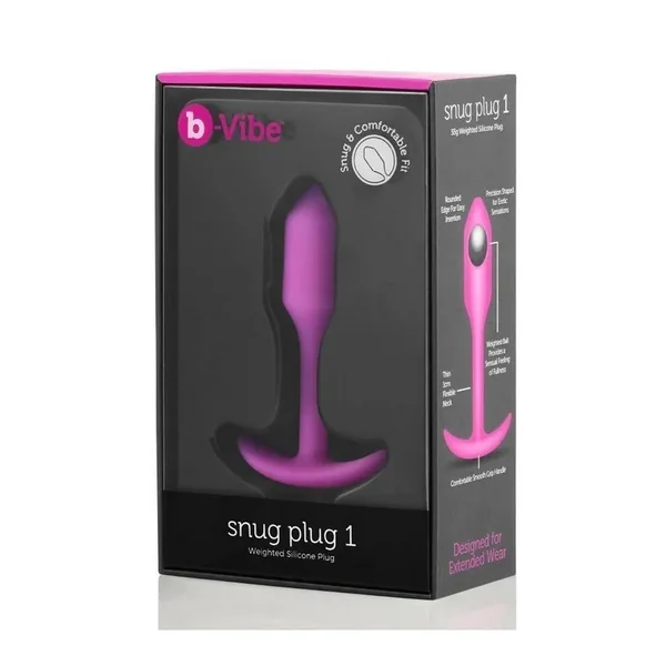 B-Vibe Snug Plug 1 Silicone Weighted Butt Plug – Fucshia