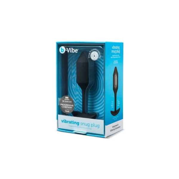 b-Vibe Vibrating Snug Plug 2 Rechargeable Weighted Silicone Anal Plug, Black
