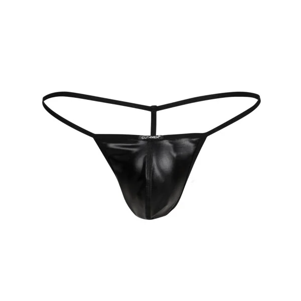 C4M G-String Black Leatherette – Medium