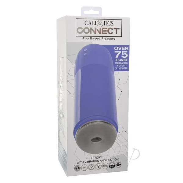 CalExotics Connect Rechargeable Stroker with Vibration and Suction - Purple