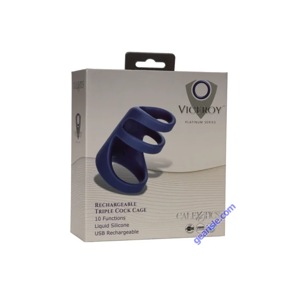 CalExotics Viceroy Rechargeable Triple Cock Cage 10 Functions Silicone