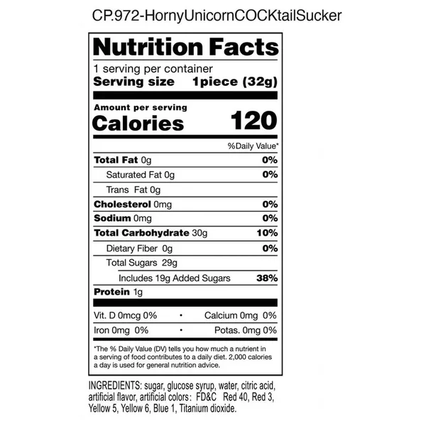 Candyprints Horny Unicorn Cocktail Sucker Tutti Frutti