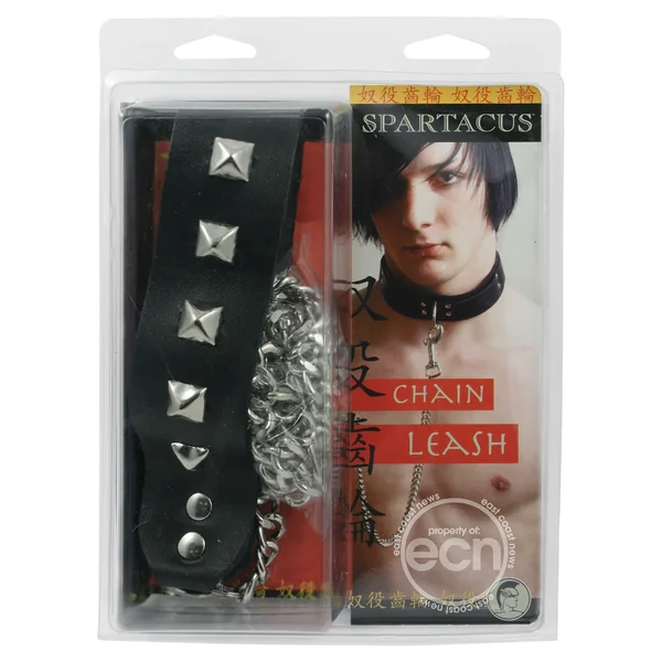 Chain Leash With Studded Handle