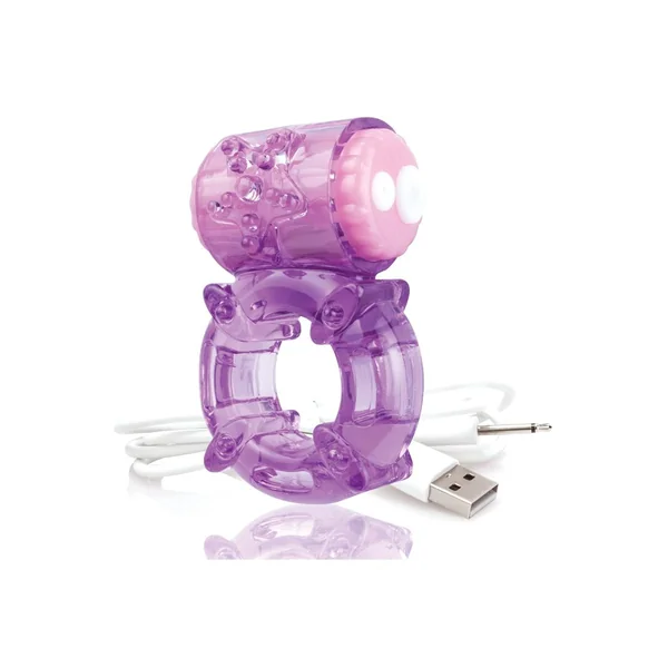 Charged BigO Rechargeable Vibrating Cock Ring – Purple