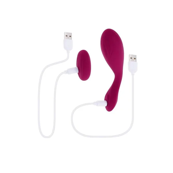 Cherry Pose Rechargeable Silicone Posable Vibrator with Remote - Red