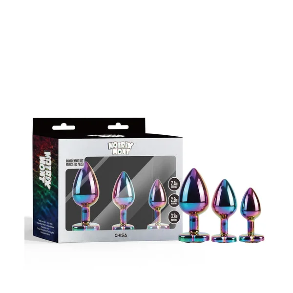 Chisa Rainbow Heart Butt Plug Set (3 Piece)