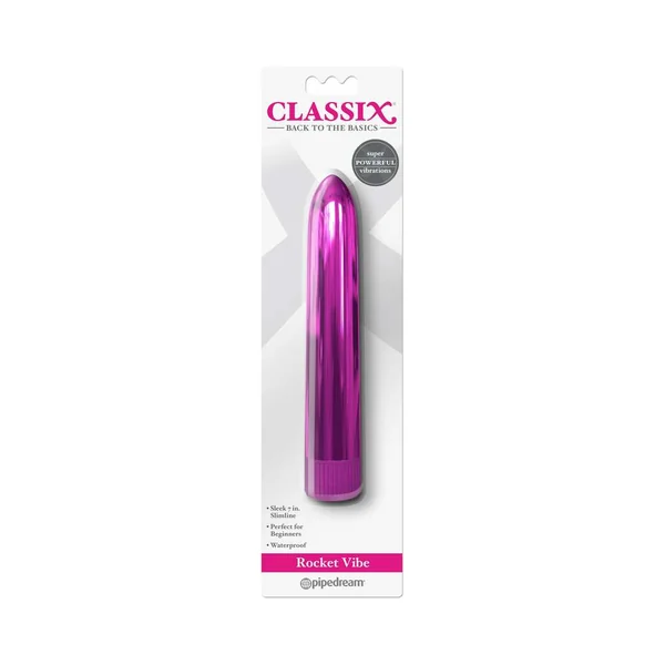 Classix Rocket Vibe 7 inches Slimline Vibrator Pink