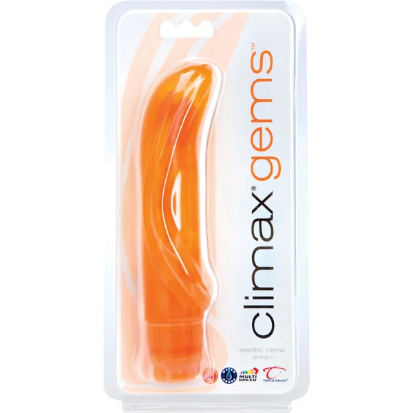 Climax Gems Electric Citrine Dream Vibrator Waterproof Orange 5.3 Inch
